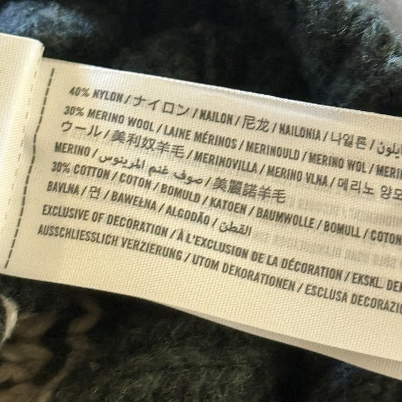 90s Y2K Abercrombie & Fitch Size Medium Wool Moose Fair Isle Cardigan Sweater - Picture 4 of 6